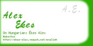 alex ekes business card